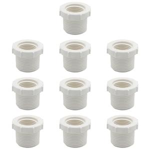 Fitvell 3/4" NPT Male x 1/2" NPT Female Threaded Reducer Bushing for PVC Pipe Fitting (Pack of 10)
