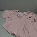 chouyatou Women Summer Puff Sleeve Button Down Shirt Dress Flowy Elegant Business Casual Midi Long Dress (Small, Pink)