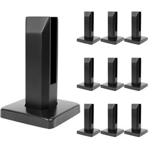 LukLoy 304 Stainless Steel Square Glass Spigots Pool Fence Spigot Clamp Home Garden Stairs Balustrade Railing Balcony Glass Floor Clamp (10 Sets Black)
