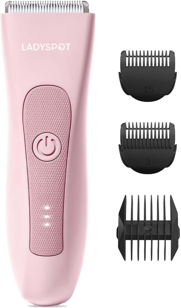LADYSPOT Hair Finishing Trimmers, with 3 Guard and Replaceable Ceramic Blade Heads, LADYSPOT Hair Shaver Kit Sets (Women-Pink-Version)