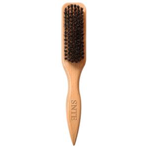 100% Boar Bristle Slick-Back Brush | Natural Wooden Styling Tool to Restore Shine & Frizz Control, Smooth Flyaways | Teasing to Add Volume | Perfect for Sleek Ponytails, Buns & Men's Beard Grooming