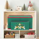 MODFUNS Christmas Ornament Storage Box Christmas Ornament Organizer Storage Box with Adjustable Dividers Fits 72 of 3 Inch Ornaments 600D Oxford Fabric Holiday Ornament Storage Container (Green)