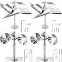 4 Pcs Reflective Bird Scare Device Bird Deterrents for Outside Wind Powered Stainless Steel Spinning Pinwheel Reflectors Repellent Devices for Outdoors Garden Roof Pigeon Woodpeckers Sparrows