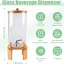 3 Gallon glass Large drink Dispenser for parites with Wood Stand