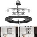 Recessed to Pendant Light Converter Kit - 6 Inch Can Light Conversion, Includes E26 Socket, Mounting Bracket, Round Ceiling Plate & 3D Black Cover