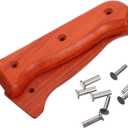 1 Set of Chef Cutter Handle Wooden Knife Handle Replacement Kitchen Cutter Hand Grips with Nuts Rivets for Home Restaurant Kitchen Knives Accessories Brown Knife Handle Material (11.4X3.4X2CM)