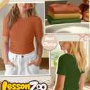 LessonZoo 3 Pack Girls Short Sleeve Cute Shirts, 3-Color, 11-12 Years