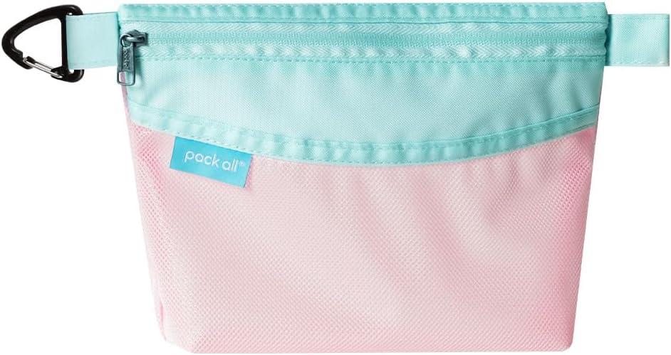 pack all Water-resistant Material Zipper Pouch, Mesh Zipper Bag for Storage, Travel, Office (Small, Pink)