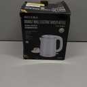 Secura Stainless Steel Double Wall Electric Kettle Water Heater for Tea Coffee w/Auto Shut-Off and Boil-Dry Protection, 1.0L (White) SWK-1001DW/HB-K012