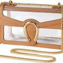 Joryin Women's Stadium Approved Crossbody Bag for Women, Small Clear Bag Shoudler Purse with Chain Strap