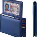 RUNBOX Leather Wallet for Men, Genuine Leather Mens Wallet Bifold Rfid Blocking with 12 Cards and 5 ID Windows, Minimalist Wallet for Men with Gift Box