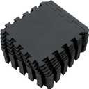 Yostrong 18 Tiles Interlocking Puzzle Foam Baby Play Mat with Straight Edges for Playing - EVA Babies Crawling Mat | Rubber Floor Work Out Mats for Home Gym. Black. YOC-Db18S18