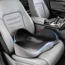 Car Seat Cushion for Long Driving, Ergonomic Memory Foam Seat Cushion for Pressure Relief, Medical Grade Chair Cushion for Office/Wheelchair (Black)