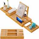 Yirilan Bamboo Bathtub Tray, Expandable Bathroom Tray, Waterproof Tray Caddy, Perfect Bath Caddy for Home Spa, Gift for Loved Ones, Bamboo