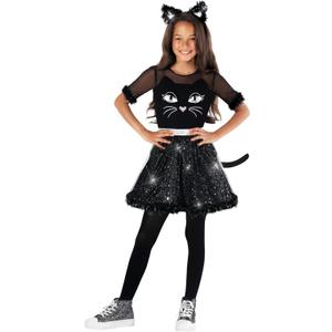Morph Black Cat Costume For Girls, Kids Cat Costumes For Girls, Black Cats Dress Girl, Halloween Costumes For Kids (10-12 Years)