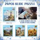 Junkin 23 Pcs Large Slide Puzzle Game Brain Teaser Sliding Puzzle for Adult, 16 pieces