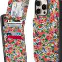 Bemal for iPhone 16 Pro Wallet Case, Built-in Card Holder, Fashion Printed, RFID Blocking, PU Leather Kickstand, Magnetic Closure, Shockproof Phone Cover for Women and Men, Flower Garden