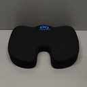 Everlasting Comfort Doctor Recommended Memory Foam Seat Cushion for Office Chairs & Car - Ergonomic Office Desk Accessories - Cushions for Tailbone Pain Relief, Sciatica (Black, Large)