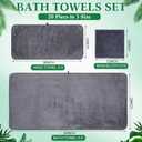 Mixweer 16 Pieces Bath Towels Sets Quick Dry Towel Set for Bathroom Included 4 Bath Towels 4 Hand Towels and 8 Washcloths Absorbent Bath Towel Sets Coral Velvet Towel for Shower Spa Hotel(Dark Color)