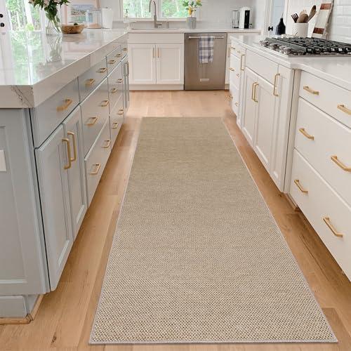 SHACOS Easy Jute 2x3 ft Washable Non-Slip Runner Rug - Natural Woven Farmhouse Rug for Entryway, Hallway, Patio & Kitchen - Durable, Stain Resistant Indoor/Outdoor Carpet, Neutral Beige
