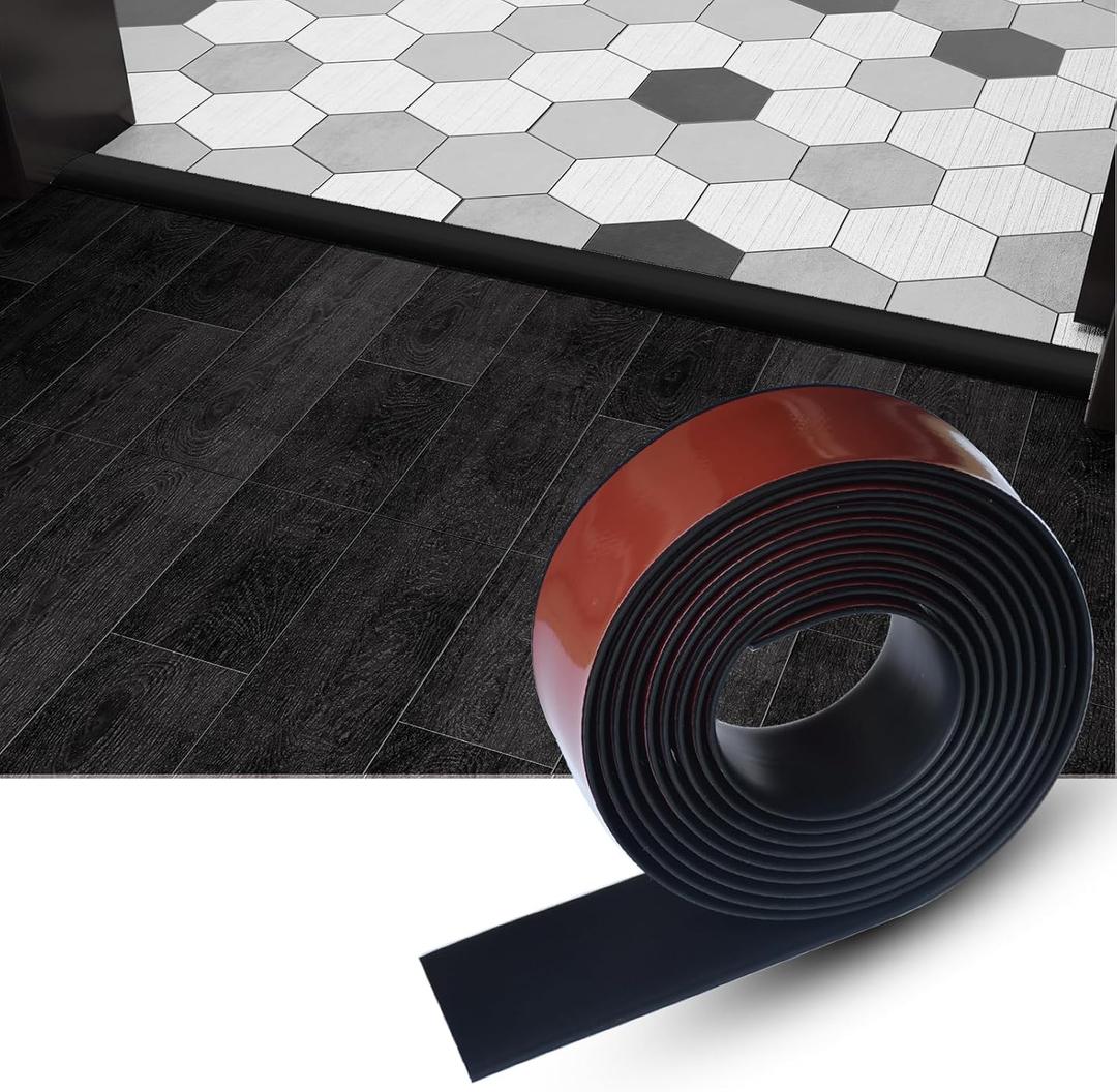Floor/Door Flat Transition Strip & Self Adhesive Floor Vinyl Floor Edge Trim Laminate Floor Gap Covering Joining Strip, 5cm, 3.28Ft
