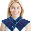 Neck Shoulder Heating Neck Wrap Microwave Heating Pad, Hot and Humid Back Pain Relief Hot Compress, Adjustable Microwave Neck Heater (NSF-Blue)