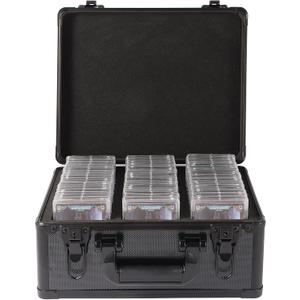 EcoVibe Graded Card Case, Aluminum Alloy Trading Card Storage Box with Carry Handle, Sports Card Case Holders with Dividers, Graded Card Storage Boxes Fits Psa, TCG, Csg, BGS, SGC Slabs