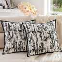 a moment Throw Pillow Covers 20x20 Inch Set of 2, Soft Textured Decorative Tie-Dye Style Cushion Covers, Modern Boho Farmhouse Home Decor Pillow Cases for Couch, Bed, Living Room,Black