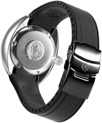 StrapXPro(SBX1A) Watch Band 20mm Rubber Curved End Dive Watch Strap Replacement for Seiko Prospex MM200/ MM200GMT Automatic Diver's watches SPB187, SPB299, SPB381, etc. (Balck with Black Clasp)