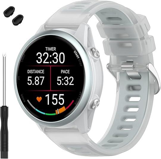 TopPerfekt Watch Band Compatible with Garmin Forerunner 570 47mm, 22mm Width Soft Silicone Replacement Straps Wristbands Fit for Garmin Venu 4 45mm/Venu 3/Forerunner 265/255 Smartwatch for Women Men