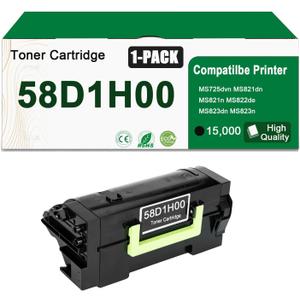 58D1H00 High Yield Toner Cartridge Use for MS725 MS821 MS822 MS823 MS824 MS825 MS826 MX721 MX722 MX725 MX822 MX824 MX826 Printers (1 Black)