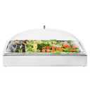 VEVOR Countertop Food Serving Display Container, 1 x 1 Pan Stainless Steel Food Serving Tray, Buffet Condiment Dispenser Display Rack with Clear Lid & 3 Ice Trays, for Restaurant Hotel Kitchen Party
