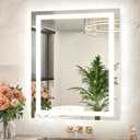 TETOTE LED Bathroom Mirror 24 x 30 Inch Lighted Bathroom Vanity Mirror with Lights, Brighter Frontlit and Backlit Light up Anti Fog Mirror, 3-Color Dimmable, Shatterproof Tempered Glass, Waterproof