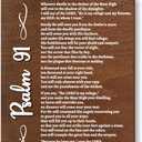 Catholic Psalm 91 Wall Art - Bible Verse Prints Scripture Wall Art, Inspirational Christian Wall Decor For Home Office, Religious Psalm 91 Plaque Wooden Hanging Sign, Prayer Room Decor