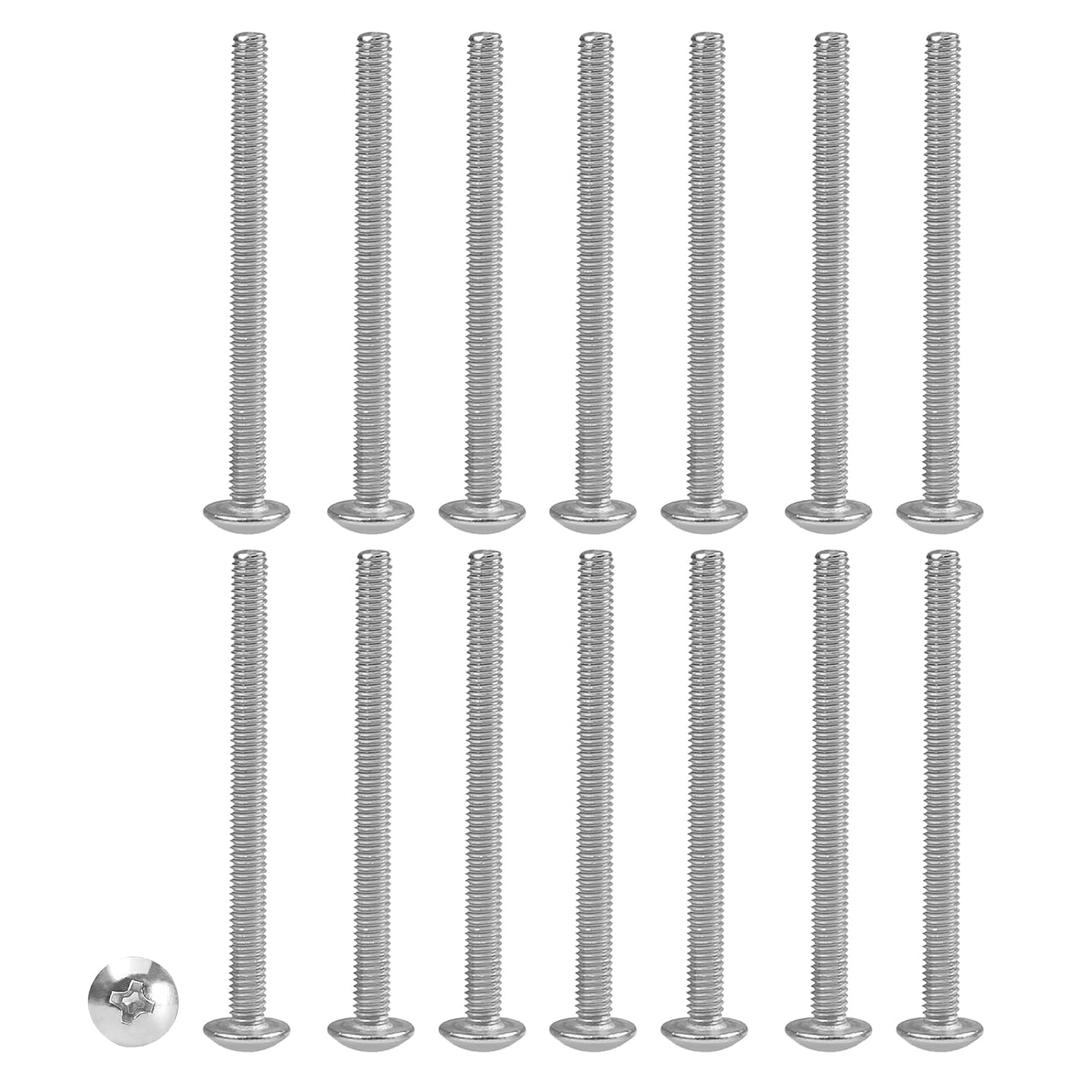MroMax 50Pcs M4 x 50mm Truss Head Phillips Machine Screws for Cabinet Drawer Knob Pull Handle, 304 Stainless Steel 18-8, Fully Thread, Metric Silver Gray Cross Head Screws Bolt