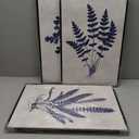 Large Framed Botanical Wall Art - Navy Blue Leaf Wall Decor 16"x24" Set of 3 Minimalist Wall Art Prints Vintage Plant Painting Rustic Fern Canvas Pictures for Living Room Bedroom Office Artwork, 16"x24"x3 Framed