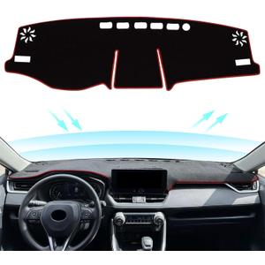 for Toyota Rav4 Accessories 2025 2024 2023 2022 2021 2020 2019 Dashboard Cover Dash Cover Mat Custom Fit Center Console Cover Sunshield Protector RAV 4 PadRed Trim