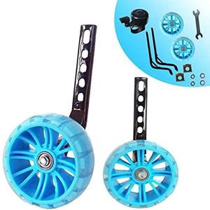 training wheels flash mute wheel bicycle stabiliser mounted Kit compatible for bikes of 12 14 16 18 20 Inch 1 Pair