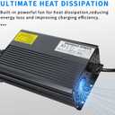 14.6V 50A LiFePO4 Battery Charger, Ultra-Fast Smart Charger for 12V LiFePO4 Batteries, Includes 80A Anderson Plugs & M8 Terminal Adapter Cable, Ideal for RV, Marine, Boat, Golf Cart, Solar Bank