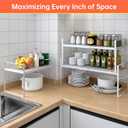 Expandable Cabinet Shelf Organizer RackKitchen Cabinet Shelves 11 Inch DeepAdjustable Storage ShelvesPantry Shelf(1 Pack)