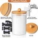 Glass Jar with Bamboo Lid Set of 2 (102 Oz/42 Oz), Airtight Storage Cookie Jar for Flour, Pasta, Candy, Dog Treats, Snacks, Glass Organization Canisters for Kitchen, Pantry & Bathroom