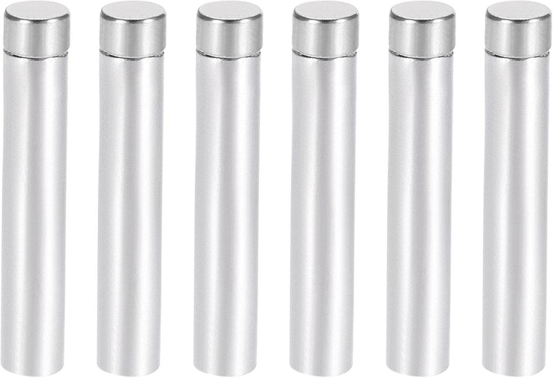 uxcell 1/4 Dia x 3-1/8"(6.8x80mm) Standoff Screws Wall Mount Sign Holders Acrylic Glass Nails 6pcs