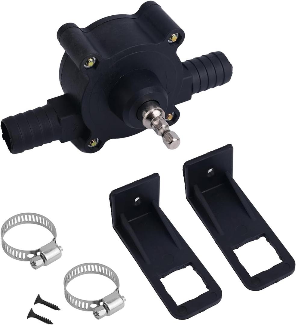 Hand Drill Water Transfer Pump, Mini Electric Fluid Transfer Pump for Gasoline Oil Diesel & Liquids Portable Self-Priming Quick Pumping for Home Garage Farm