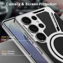 Magnetic for Samsung Galaxy S25 Ultra Leather Case,[Compatible with Wireless Charging] Business Luxury PU Leather Shockproof Protective Slim Phone Cover for Samsung Galaxy S25 Ultra(Black)