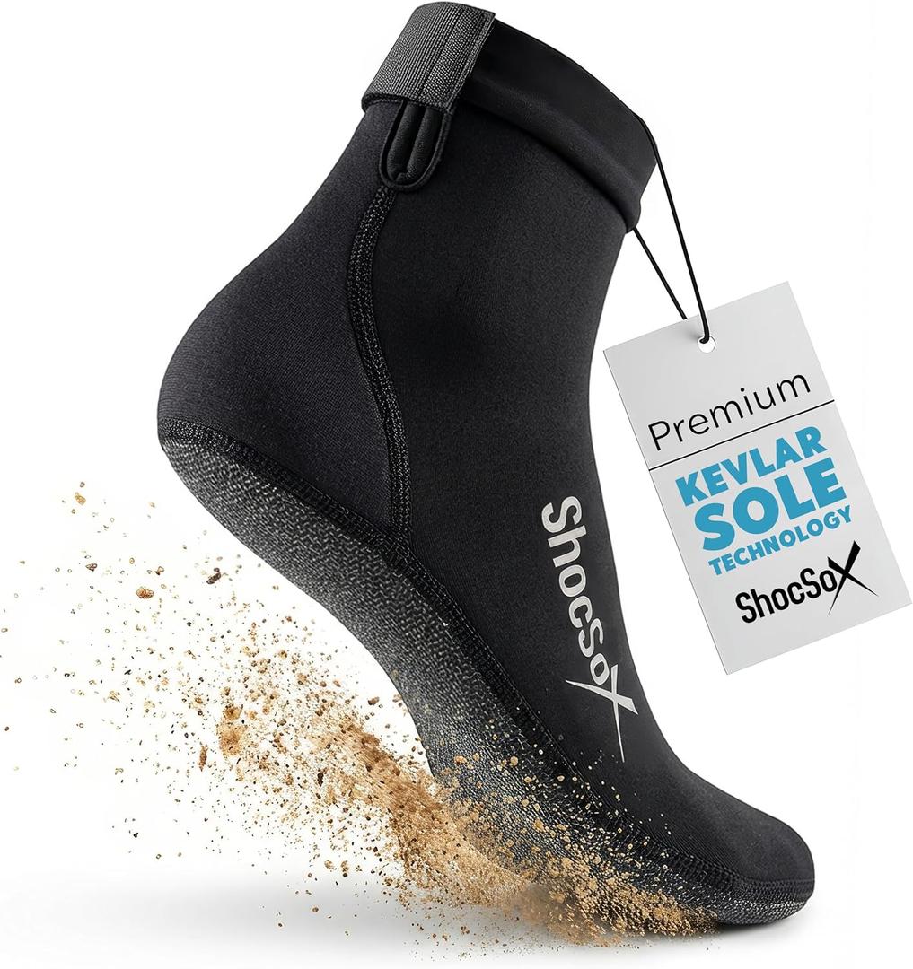 ShocSox Beach Volleyball & Sand Soccer Socks No-Holes Guaranteed Soles for Maximum Protection(US, Alpha, SIZE UNKNOWN, Regular, Regular, Old Black)