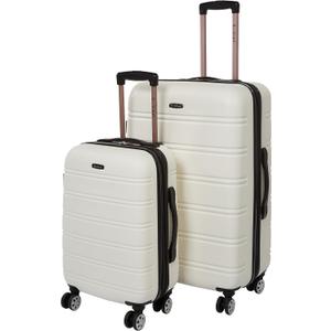 Rockland Melbourne Hardside Expandable Spinner Wheel Luggage, White, 2 Piece (20"/28")