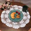 Damanni White Cotton Handmade Crochet Lace Tablecloth Doilies Table Overlay,Round,16 Inch,2PCS