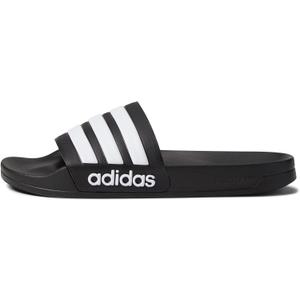 adidas Unisex Adult Adilette Shower Slip On Slides (15 Women/14 Men, Black/White/Core Black)