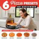 Gourmia Indoor Pizza Oven Air Fryer Toaster 1800W Countertop Multi-Cooker with Pizza Stone, Digital Controls & 6 Presets, Stainless Steel, Compact