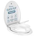 YASFEL Toilet Seat with Toddler Toilet Seat Built in, Plastic, Elongated Slow Close with Magnets For Potty Training For Kids & Adults (White, 18.5)